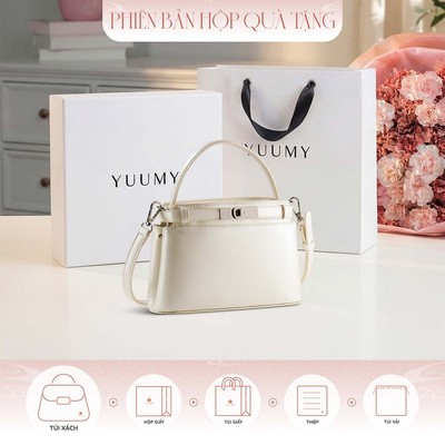 Bộ hộp quà YUUMY (Túi đeo chéo nữ YUUMY YN336 + Hộp quà YHQ3T + Túi giấy YTG3T + Túi rút BVR3838 + Thiệp cảm ơn YBT1)