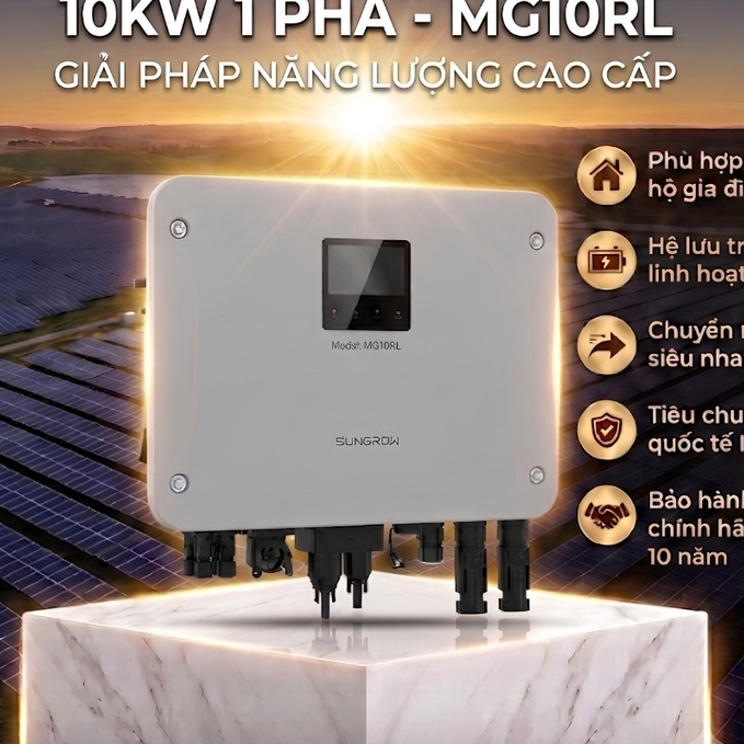 Biến Tần Inverter Hybrid Sungrow 10kW 1 Pha (MG10RL) - Bảo Hành Lên Đến 10 Năm