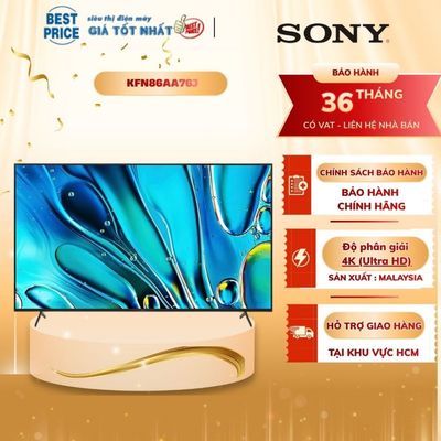 Google Tivi Sony K-85S30 | K-75S30 – 4K UHD, Dolby Atmos, Bộ Xử Lý X1, Thiết Kế Viền Mỏng Sang Trọng