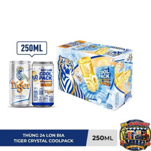 (Bia Trúng Thưởng )Thùng 24 lon bia Tiger Crystal Coolpack 250ml