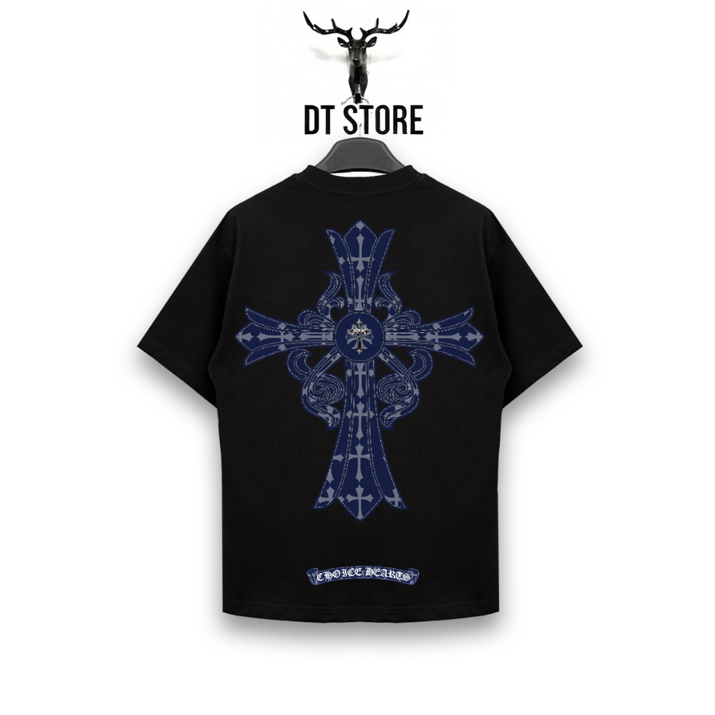 ÁO THUN CHOICE HEARTS ORNAMENTAL BLUE GOTHIC CROSS