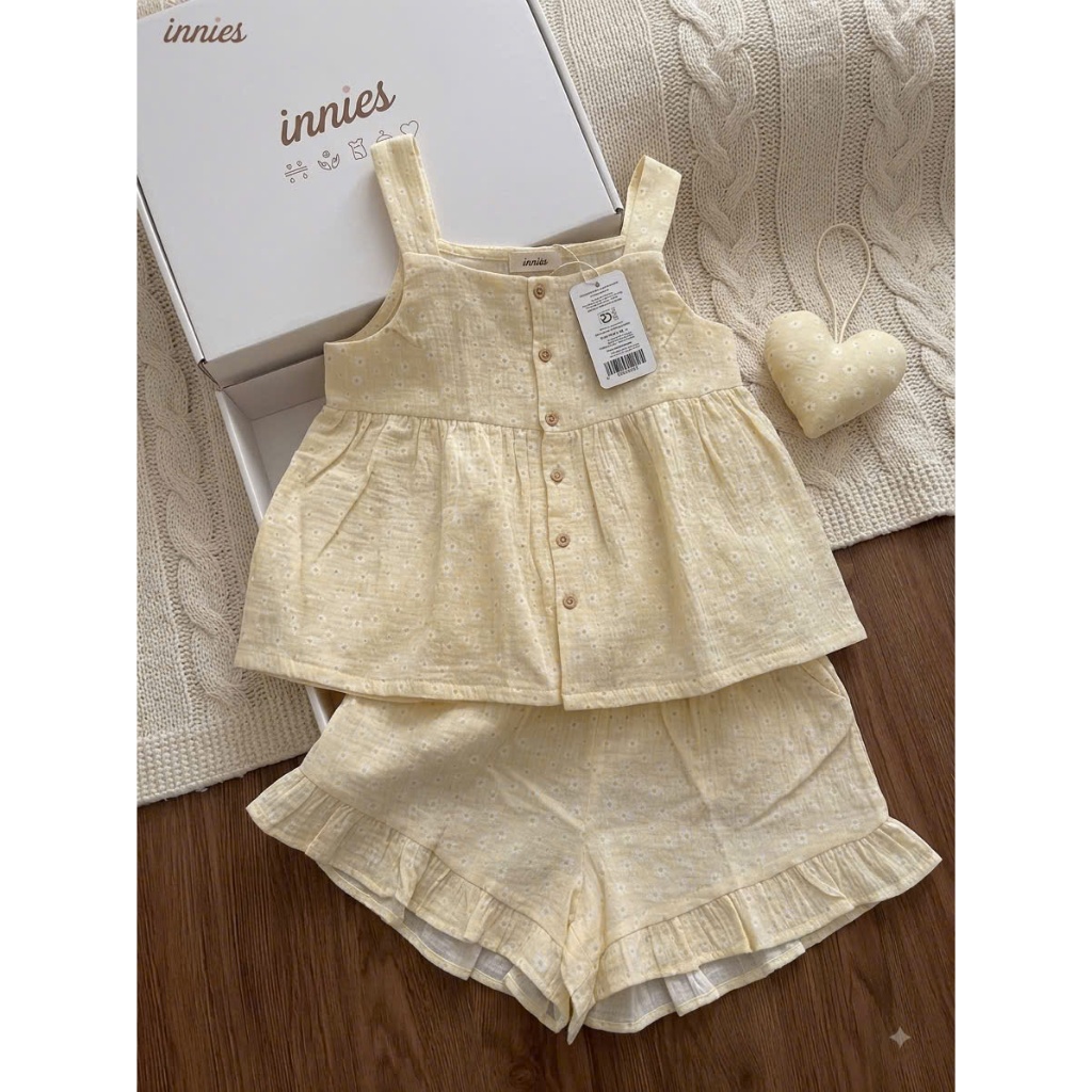 Bộ muslin 2 dây mặc nhà nữ Innies