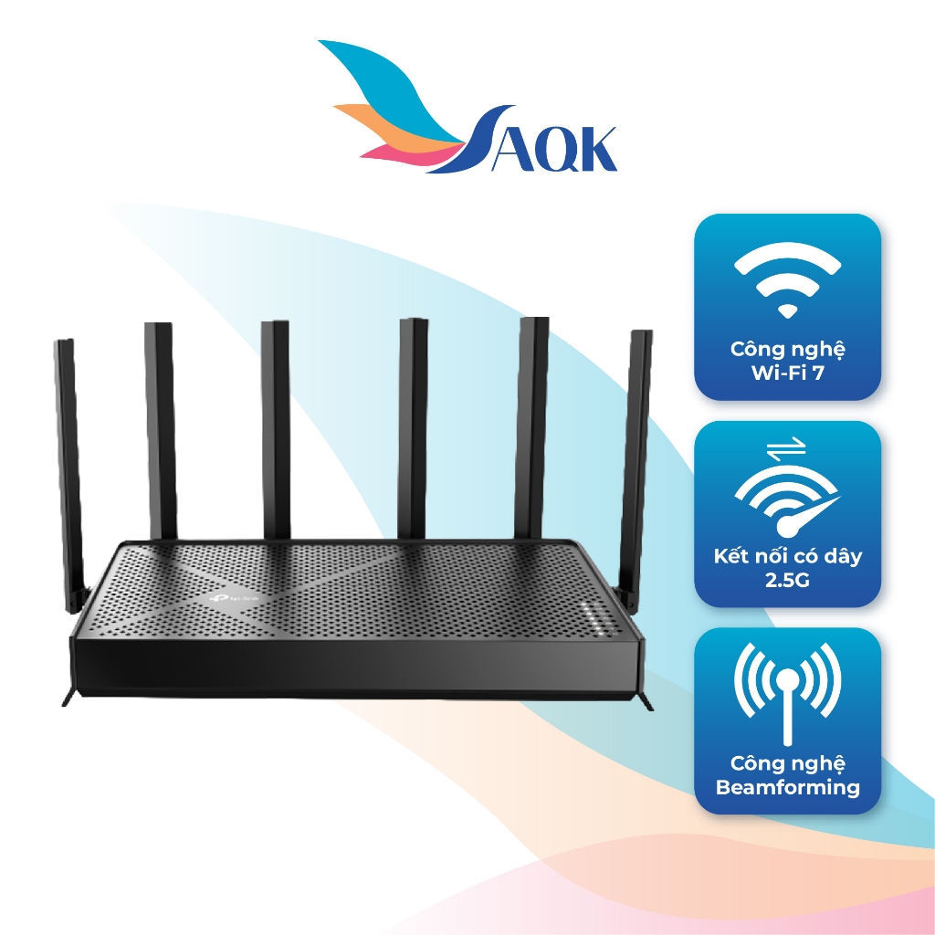 Thiết bị định tuyến mạng không dây TP-Link Router Wifi 7 Dual-Band BE6500 Router Archer BE400 - Hàng