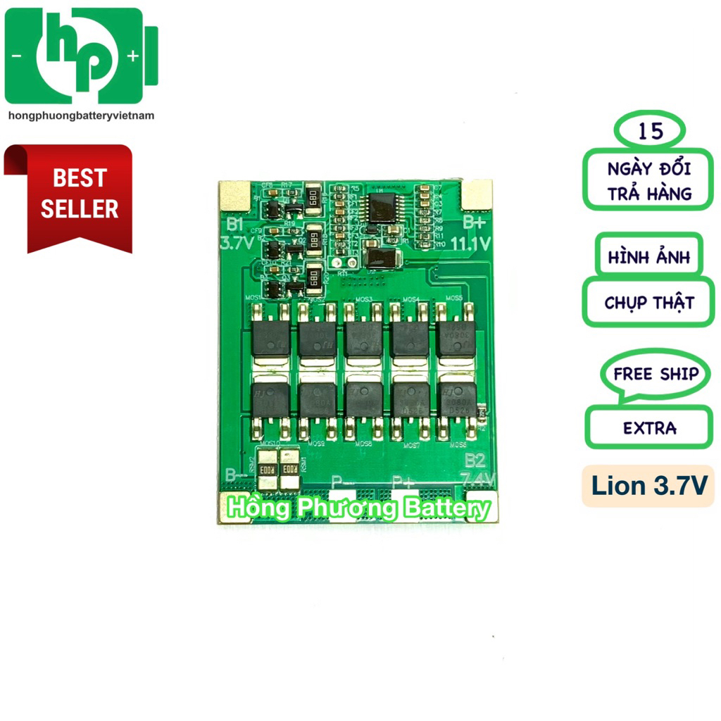 [BW3.1] Mạch 3S 30A BW sạc và bảo vệ cell 3.7V (Hồng Phương)