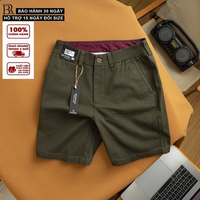 Quần Short Kaki Nam Lưng Thun Fit Rêu Mềm Mịn Thoáng Mát Dày Dặn – Bravery