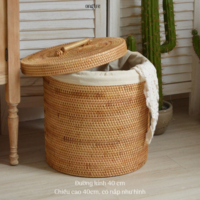 Giỏ Mây Guột ONGTRE Hình Vuông Đựng Đồ Đa Năng, Vật Dụng Trong Nhà Tiện Lợi