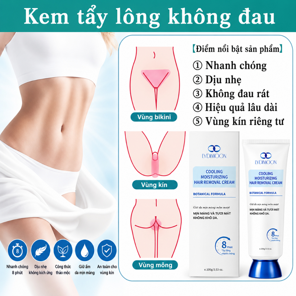 LYDIMOON Kem Tẩy Lông Kem tẩy lông nách  kem tẩy lông vùng kín  tẩy lông cánh tay  Tẩy lông ở chân  