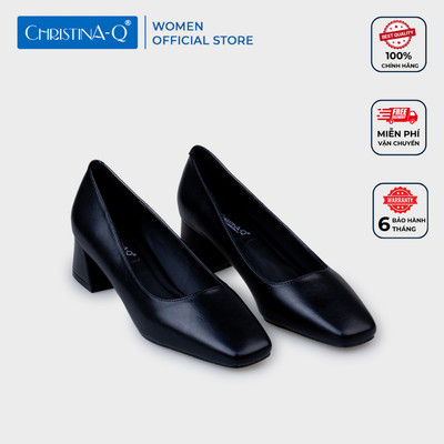 Giày Nữ Cao Gót Bít Mũi Vuông CHRISTINA-Q GBV136I