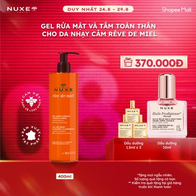 Gel rửa mặt và tắm toàn thân Nuxe Rêve de Miel 400ml