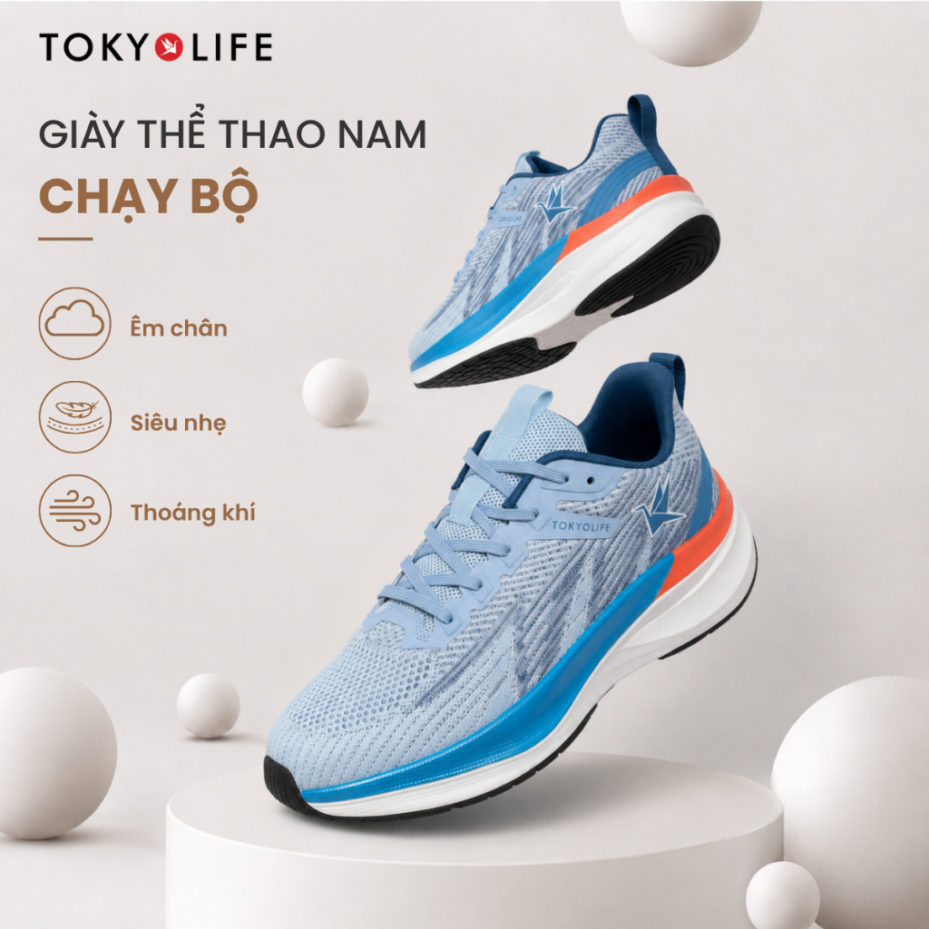 Giày thể thao chạy bộ NAM TOKYOLIFE êm chân thoáng khí 40003734