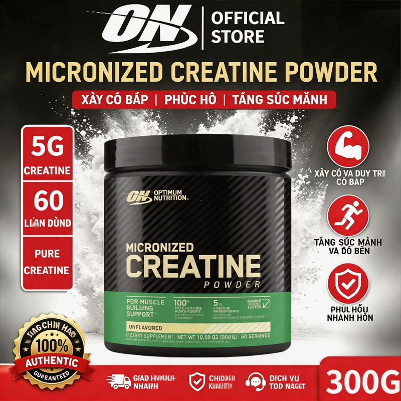 Optimum Nutrition Creatine Monohydrate Hỗ Trợ Phát Triển Cơ Bắp