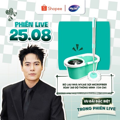 [VÕ TẤN PHÁT LIVE 25.08] Bộ Lau Nhà MyJae Sợi Microfiber Xoay 360 Độ Thông Minh, Lau Sạch, Nhanh Khô 134cm Bền Sạch