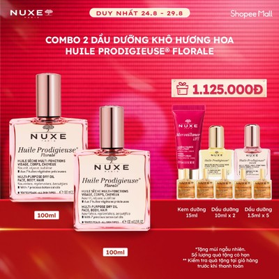 Combo 2 Dầu dưỡng khô đa năng Hương Hoa Huile Prodigieuse Florale Multi-purpose Dry Oil 100ml