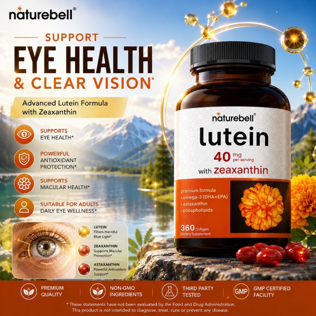 【Nhập khẩu từ Mỹ】Viên Uống Naturebell Lutein 40mg with Zeaxanthin 360 Viên