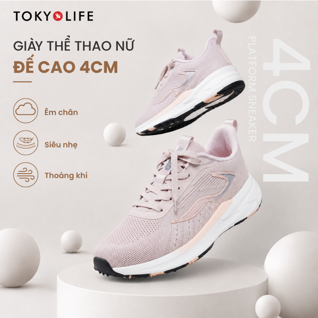 Giày thể thao nữ TOKYOLIFE êm chân siêu nhẹ thoáng khí thiết kế thời trang 40005314