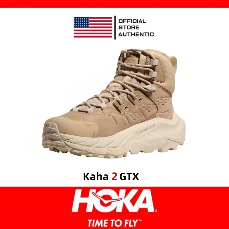 100% Genuine Hoka Kaha 2 GTX Khaki 1130529-SSEG For Men's High Top Hiking Shoes