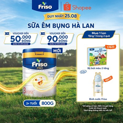 [Nhập Khẩu Hà Lan] Sữa Bột Friso Pro 3 800G cho trẻ trên 2 tuổi
