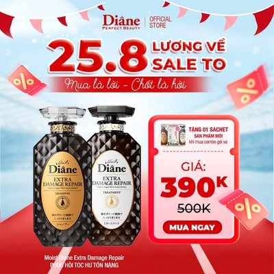 [LIVE] COMBO dầu gội dầu xả phục hồi hư tổn khô xơ chẻ ngọn Moist Diane Extra Damage Repair 450ml*2