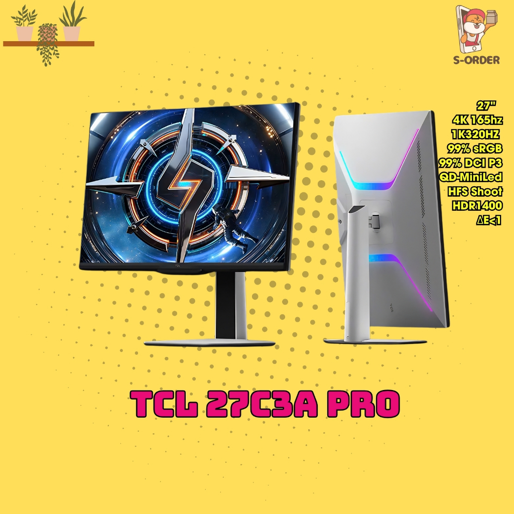 Màn Hình TCL 27C3A Pro 27” 4K UHD QD Mini LED 165Hz/320Hz | HDR1400 | 2304 Zones | 10bit | 1ms