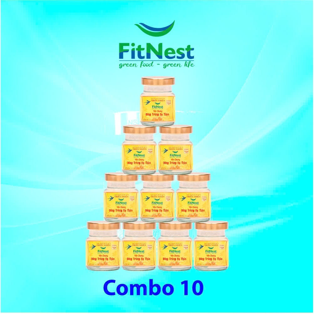 Combo 10 Hũ Nước Yến Tổ Chưng Đông Trùng Hạ Thảo FitNest (Hũ/70ml)