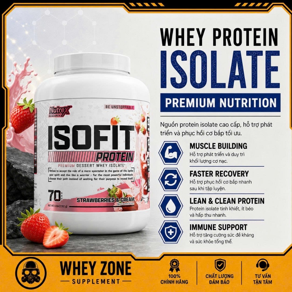 Nutrex Whey Isofit 5lbs -  Sữa Whey Tă ng C ơ Nutrex Isofit Whey Isolate Protein giúp tăng cơ tinh k