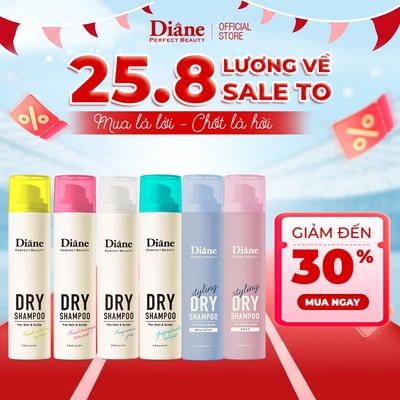 Dầu gội khô làm mềm bóng tóc làm sạch tóc dầu bết dính Diane Perfect Beauty Dry Shampoo 95g