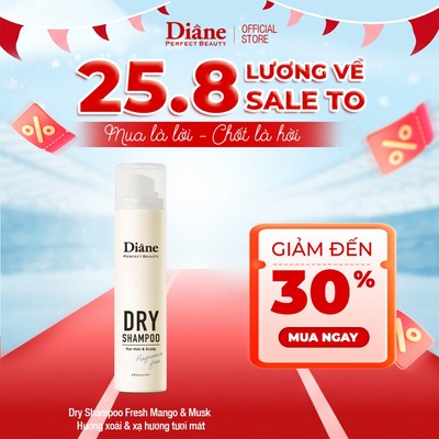 Dầu gội khô sạch dầu tơi tóc không bết dính Diane Perfect Beauty Dry Shampoo Fragrance Free