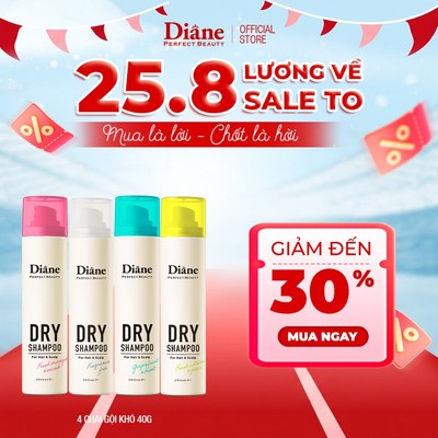 Dầu gội khô sạch dầu tơi tóc không bết dính Diane Perfect Beauty Dry Shampoo 40g
