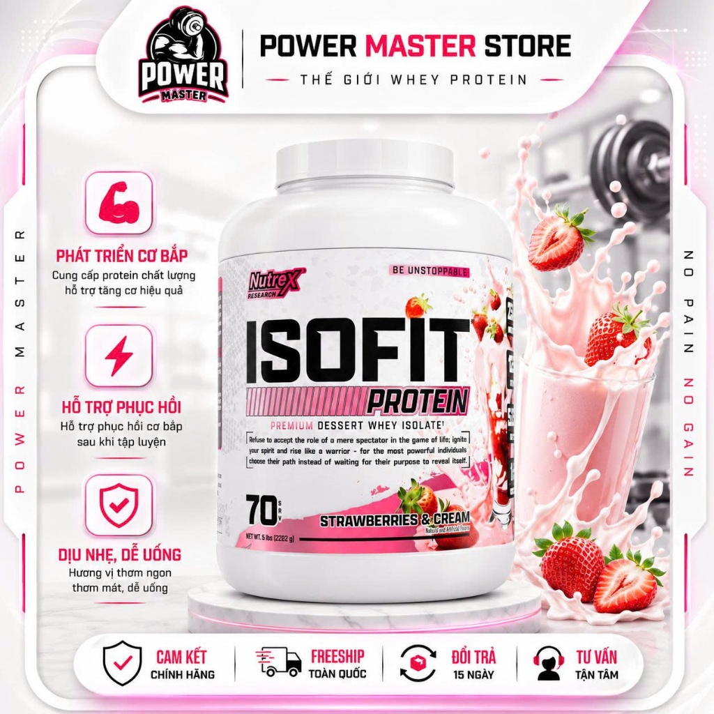 Hỗ Trợ Phục Hồi Sau Tập Cùng Whey Isolate Nutrex Isofit 5Lbs