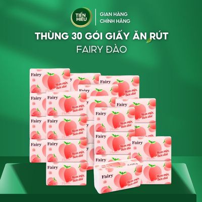 Thùng Giấy Ăn Rút Fairy Đào Khổ To 3 Lớp Siêu Dai Chất Liệu Mềm Mại An Toàn Cho Da 450 Tờ