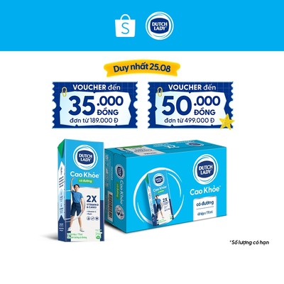Thùng 48 Hộp Sữa Dinh Dưỡng Dutch Lady Cao Khỏe Có Đường 48x170ml