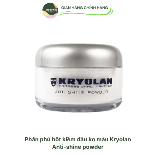Phấn phủ bột kiềm dầu ko màu Kryolan Anti-shine powder Moonchic