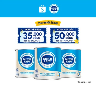 Combo 3 Lon Kem Đặc Có Đường Dutch Lady 380g/lon