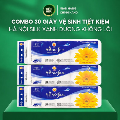 COMBO Giấy Vệ Sinh Hanoi Silk Xanh Dương Đỏ 3 Lớp Không Lõi Và Có Lõi Siêu Tiết Kiệm