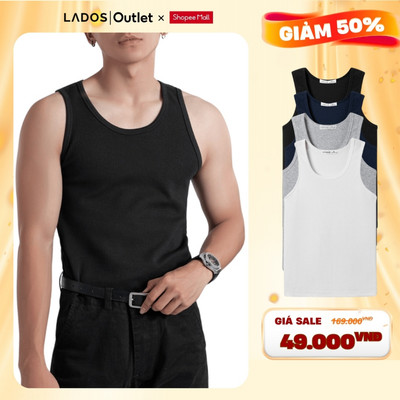 [XẢ KHO GIẢM 50%] Áo thun ba lỗ vải RIB GÂN LADOS-9172 mềm mịn thoáng mát phong cách Hàn Quốc