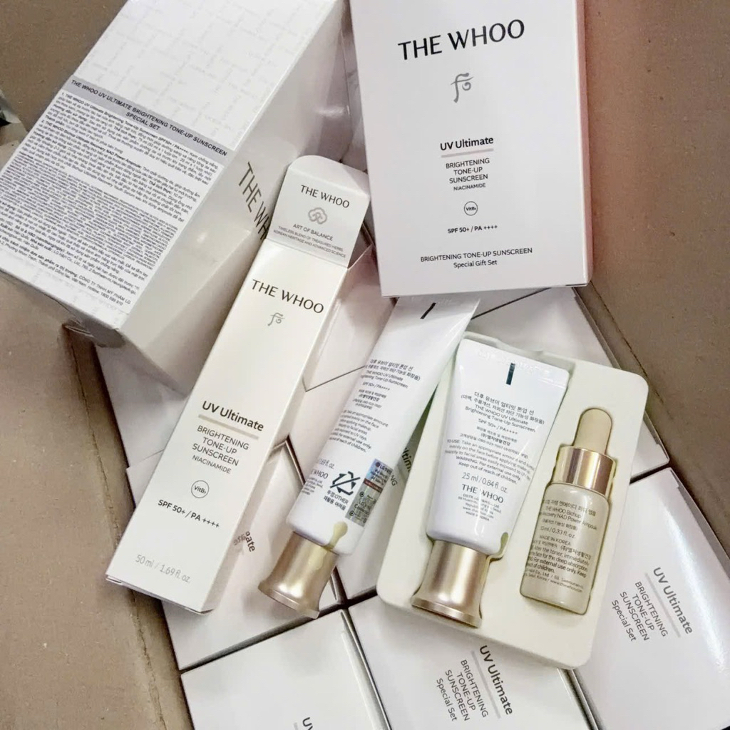 (Tem LG ViNa) Kem chống nắng nâng tone THE WHOO UV Ultimate Brightening Tone-Up Sunscreen
