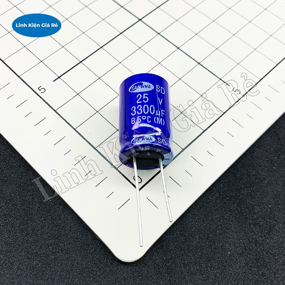 Tụ Hóa SAMWHA/ SAMYOUNG 3300uF 25V 50V (16x25mm) (18x35mm), 3300uF 16V 25V (10x20mm) (13x21mm) (16x2