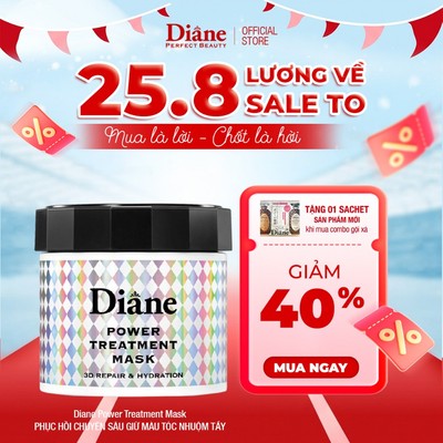Mặt nạ tóc 6in1 phục hồi khô xơ chẻ ngọn gãy rụng giữ màu tóc nhuộm Diane Power Treatment Mask