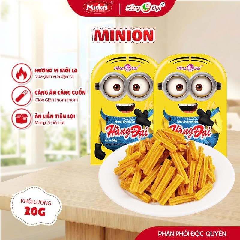 Combo 30 Gói Snack Midas Minion Vàng - Hình Khoai Tây Chiên Giòn Tan Ăn Vặt Hằng Đại