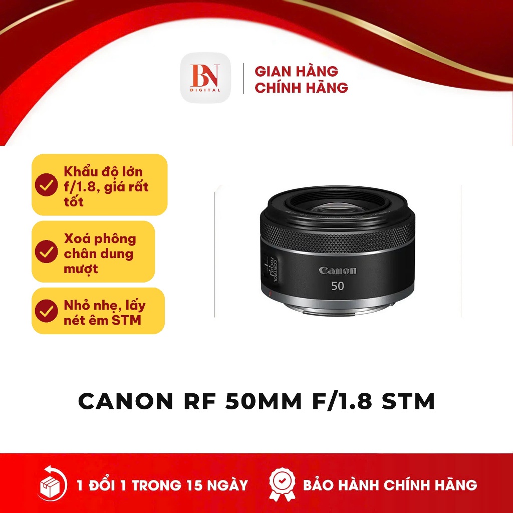 [ Bảo Hành Chính Hãng ] Ống Kính Canon RF 50mm f/1.8 STM