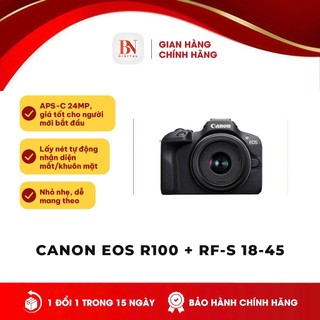 [ Bảo Hành Chính Hãng ] Máy Ảnh Canon EOS R100 + RF-S 18-45