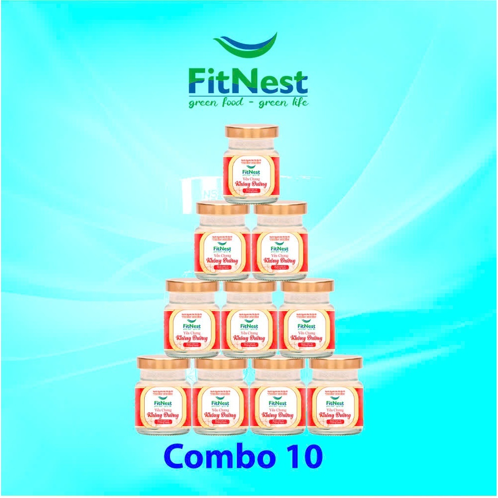 Combo 10 Hũ Nước Yến Sào Cao Cấp Không Đường Fitnest Giúp Bổ Sung Dưỡng Chất, Tốt Cho Sức Khỏe (Hũ/7