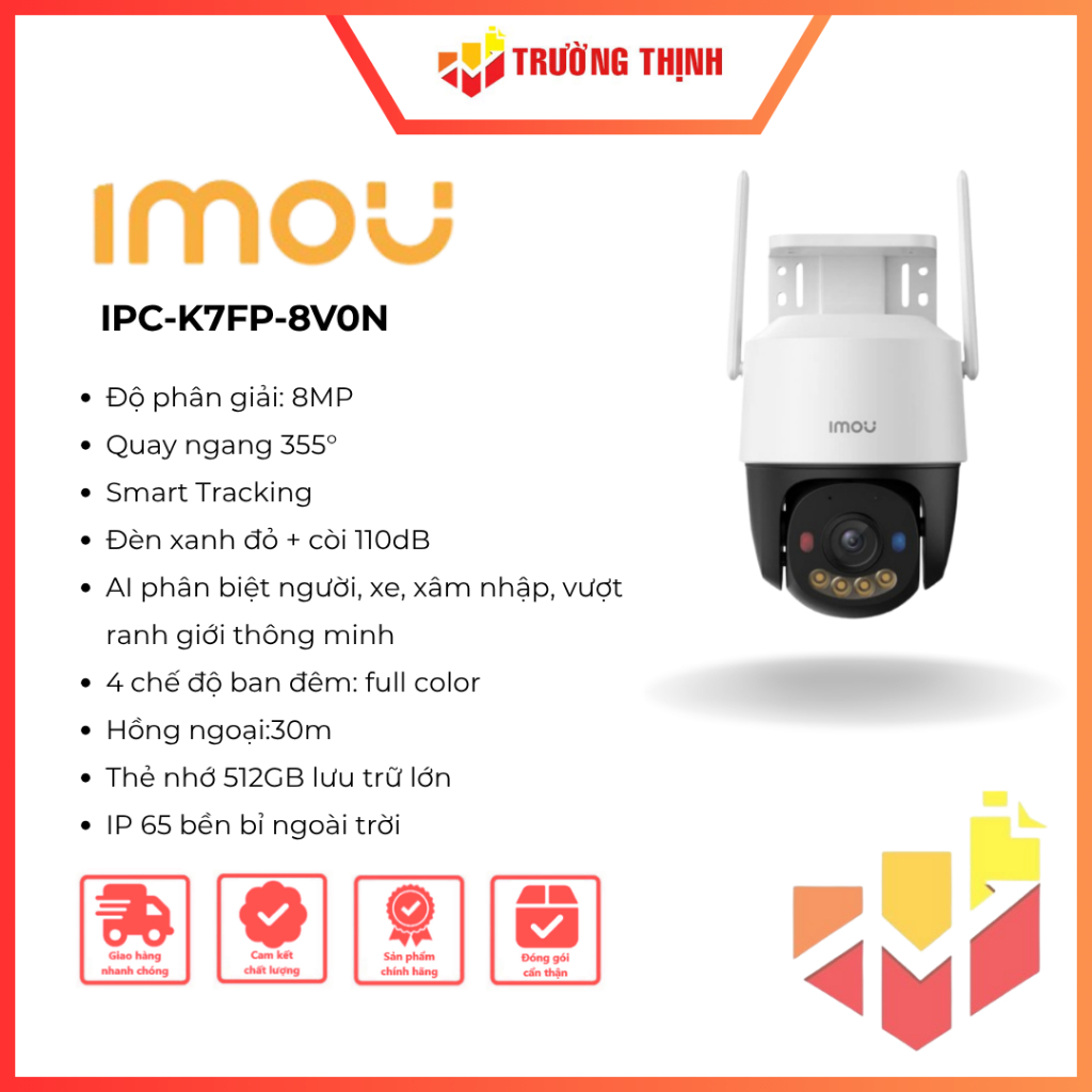 Camera Imou IPC-K7FP-8V0N | 8MP | Smart Tracking | Full color | IP65