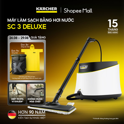 Máy làm sạch bằng hơi nước Karcher SC 3 Deluxe - Công suất 1900W - làm sạch với hơi nước nóng lên đến 100 độ C