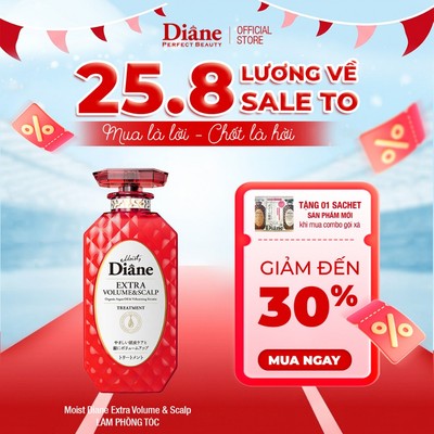 Dầu xả làm phồng tóc dành cho tóc mỏng thưa tóc xẹp Moist Diane Extra Volume & Scalp 450ml