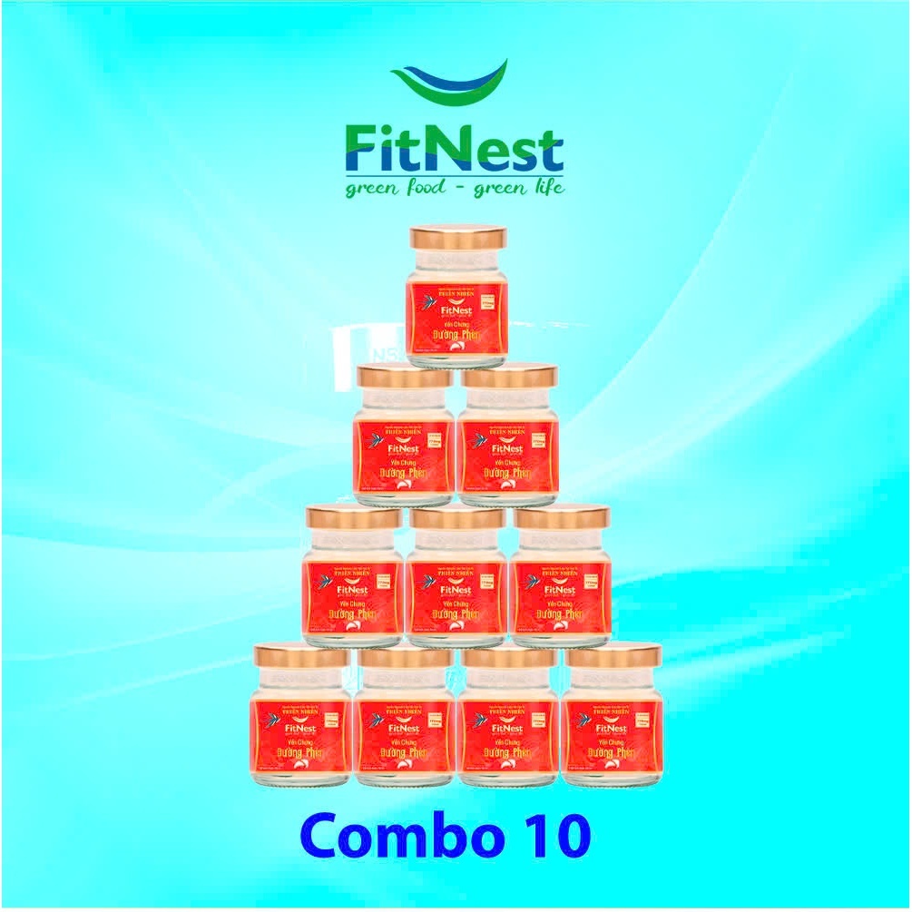 Combo 10 Hũ Nước Yến Chưng Đường Phèn Tự Nhiên Fitnest Giúp Thanh Nhiệt, Bồi Bổ Sức Khỏe (Hũ/70ml)
