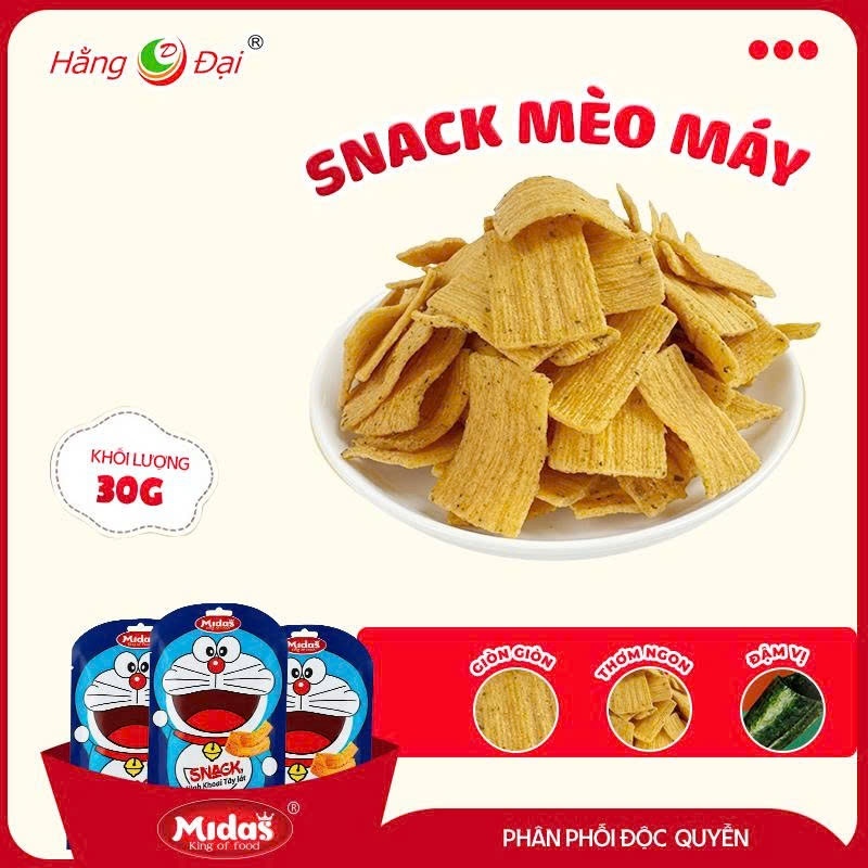 Combo 30 Gói Snack Midas Doraemon Xanh - Hình Khoai Tây Lát Giòn Thơm Ăn Vặt Hằng Đại
