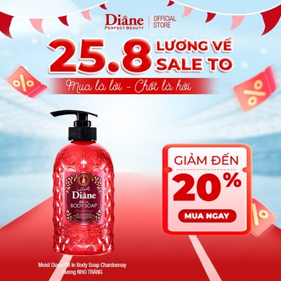 Sữa Tắm Tinh Dầu Hương Nho Trắng Dưỡng Ẩm Và Sáng Mịn Da Moist Diane Oil In Body Soap Chardonnay