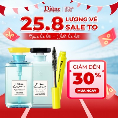 COMBO Dầu gội Dầu xả dưỡng tóc bóng mượt Diane Bonheur Blue Jasmine Damage Repair & Shine 500ml*2
