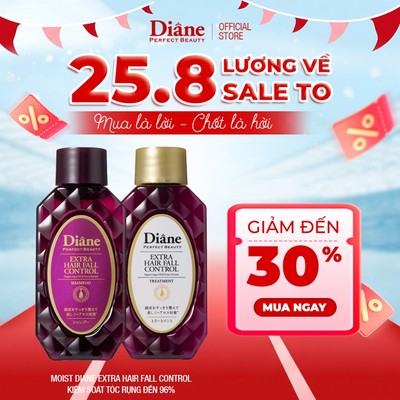 Combo gội xả giảm rụng tóc đến 96% giảm gàu mẩn đỏ da đầu Moist Diane Extra Hair Fall Control 50ml*2